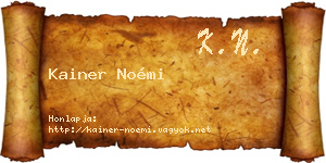 Kainer Noémi névjegykártya